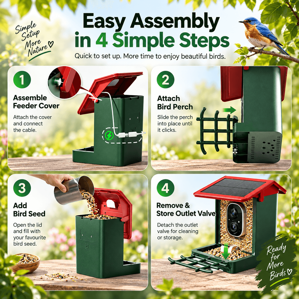 Smart bird feeder assembly steps